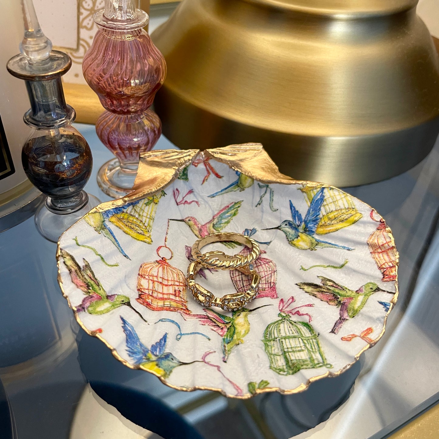 Hummingbirds Trinket Ring Dish